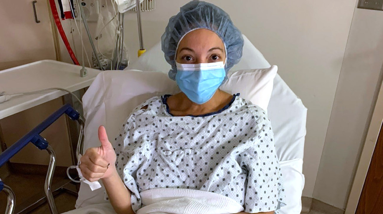 斯蒂芬妮在克利夫兰诊所接受肿瘤切除术前。BOB买球平台